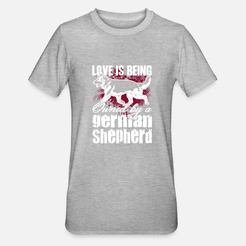 German Shepherd Owned By German Shepherd - Unisex Polycotton T-Shirt - heather grey