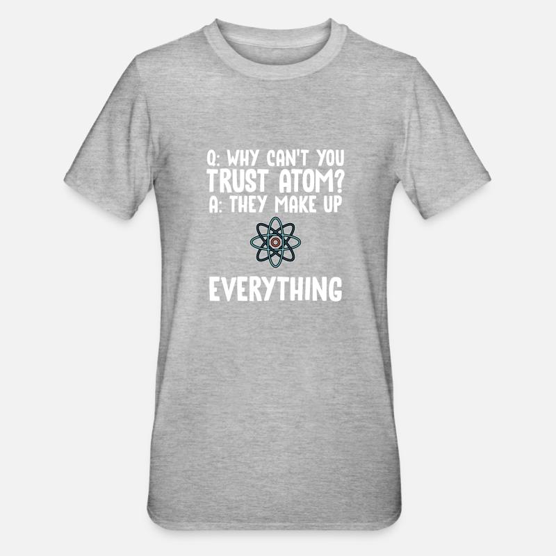 Physiker Atom Physik - Unisex Polycotton T-Shirt - Grau meliert
