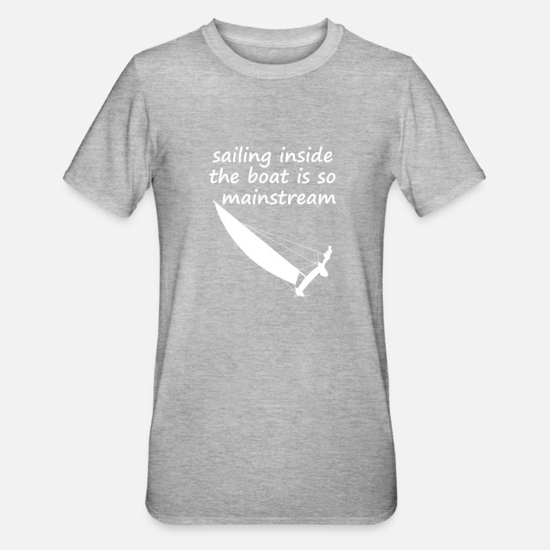 Catamaran voile - Devise drôle - T-shirt polycoton Unisexe - gris chiné