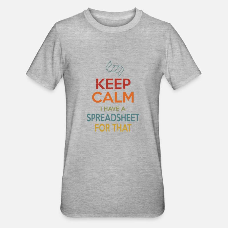 Feuille de calcul Keep Calm - T-shirt polycoton Unisexe - gris chiné