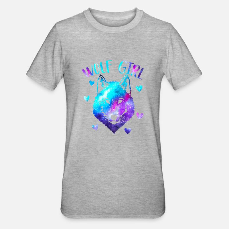 Wolfsmädchen - Unisex Polycotton T-Shirt - Grau meliert