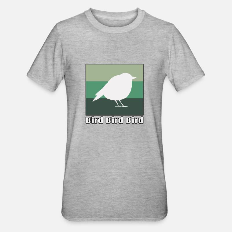 Vogel Vogel Vogel - Unisex Polycotton T-Shirt - Grau meliert
