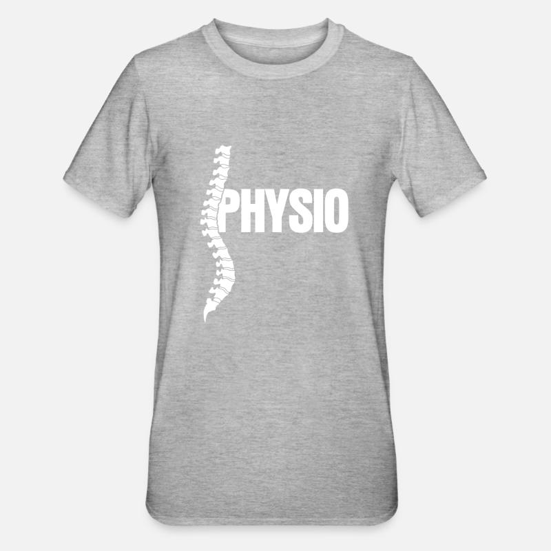 Physio & Physiotherapist - Spine - Maglietta unisex, mix cotone e poliestere - grigio melange