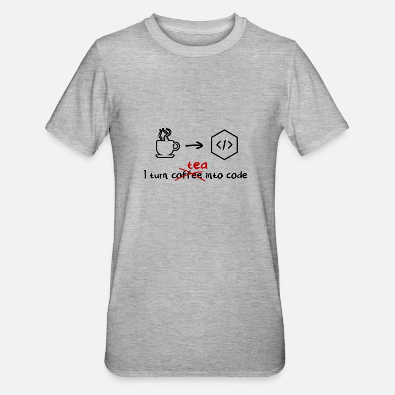 Tee Software Entwickler Engineer Programmer - Unisex Polycotton T-Shirt - Grau meliert