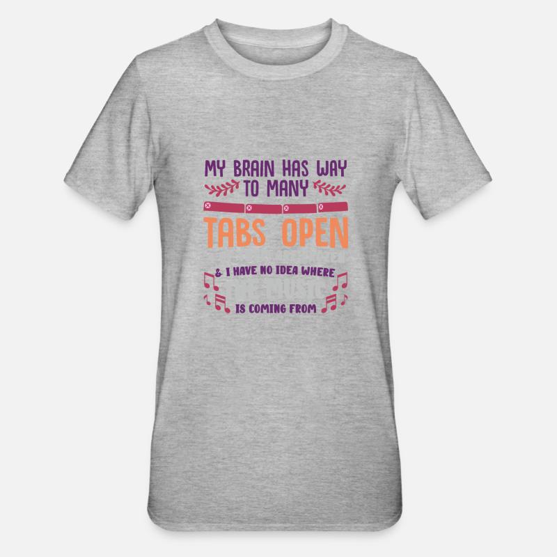 adhd, adhd brain, tabs, - Unisex Polycotton T-Shirt - heather grey
