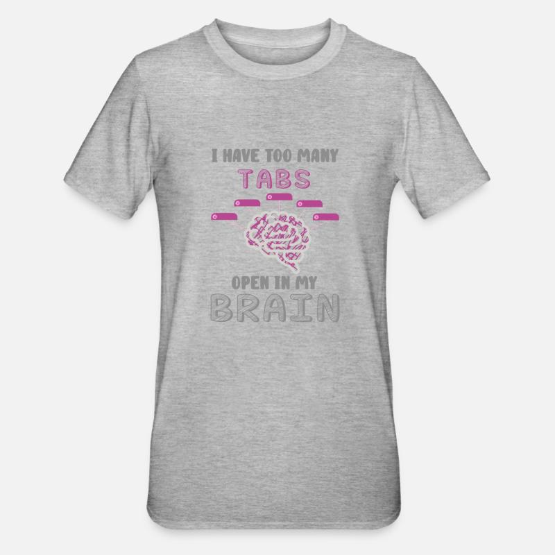 adhd, adhd öffnen, Kaffee, - Unisex Polycotton T-Shirt - Grau meliert