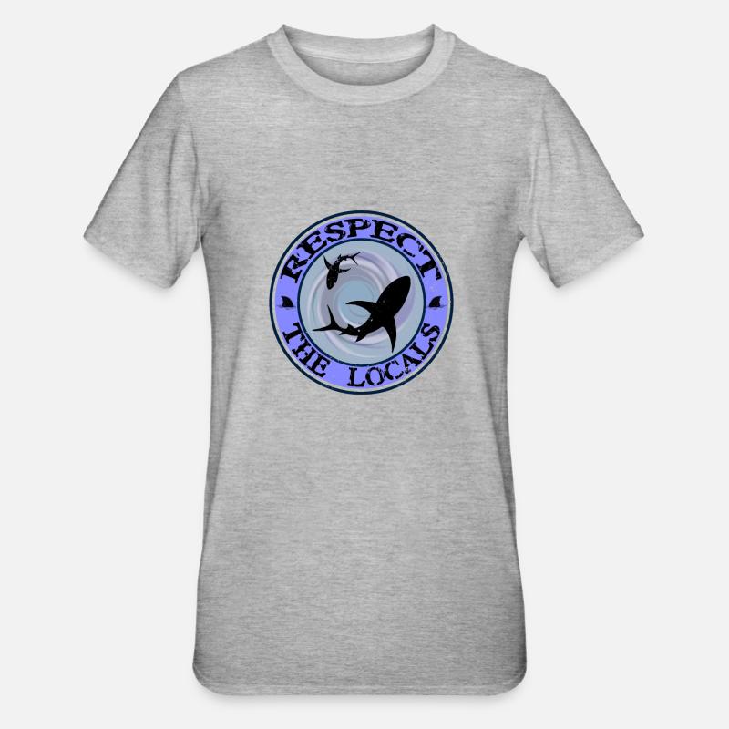 Respectez le requin local - T-shirt polycoton Unisexe - gris chiné