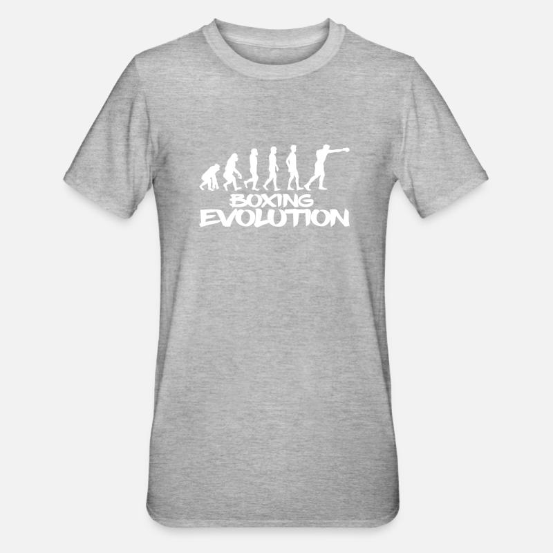 Boxing evolution - Unisex Polycotton T-Shirt - heather grey