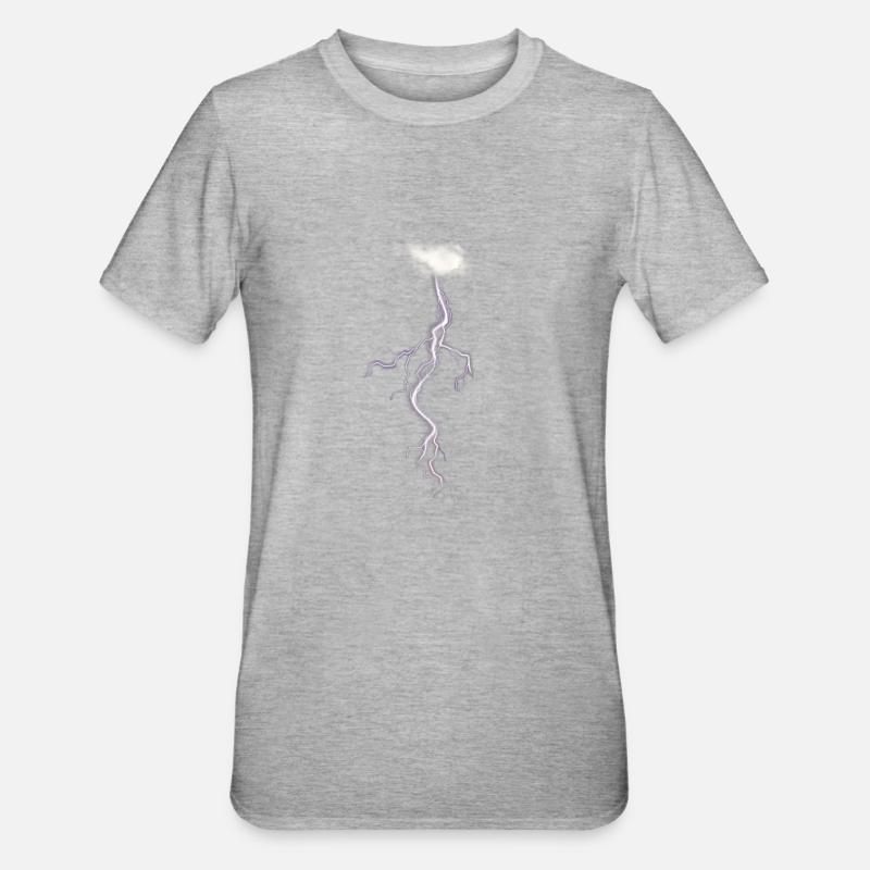 Idée cadeau d'éclairage Lightning Bolt Graphic - T-shirt polycoton Unisexe - gris chiné