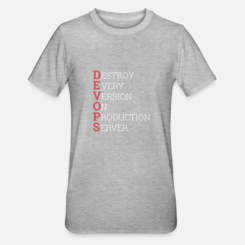 « Devops » | « Scrum Master » - T-shirt polycoton Unisexe - gris chiné