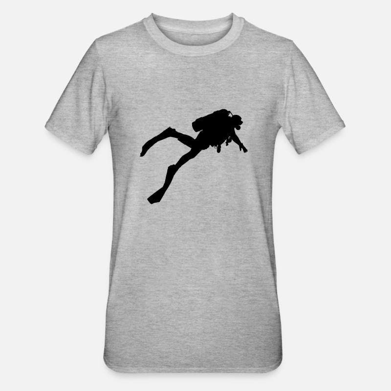 Plongée Plongée Dive Apnée - T-shirt polycoton Unisexe - gris chiné