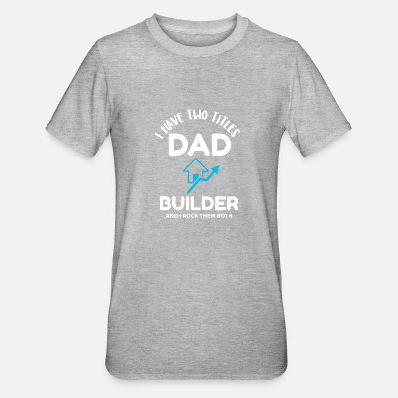 Papa et constructeur - T-shirt polycoton Unisexe - gris chiné