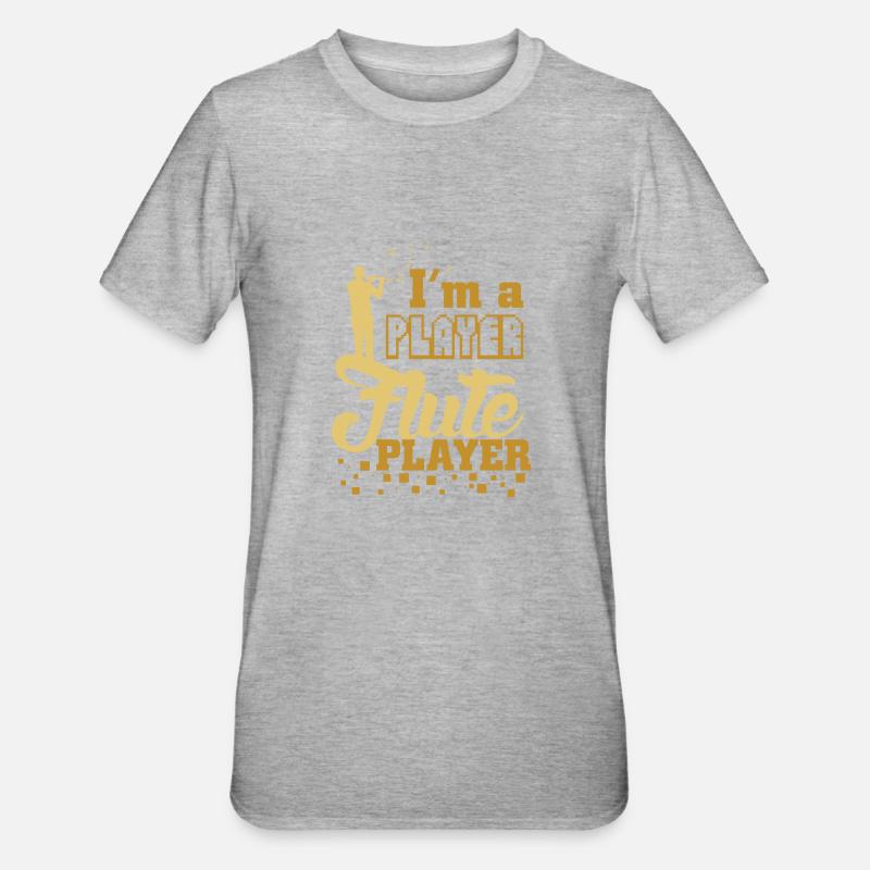 Querflöte spruch - Unisex Polycotton T-Shirt - Grau meliert