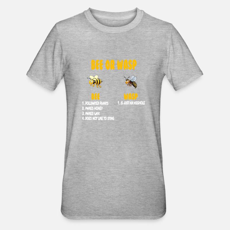 Bee or Wasp - Unisex Polycotton T-Shirt - Grau meliert