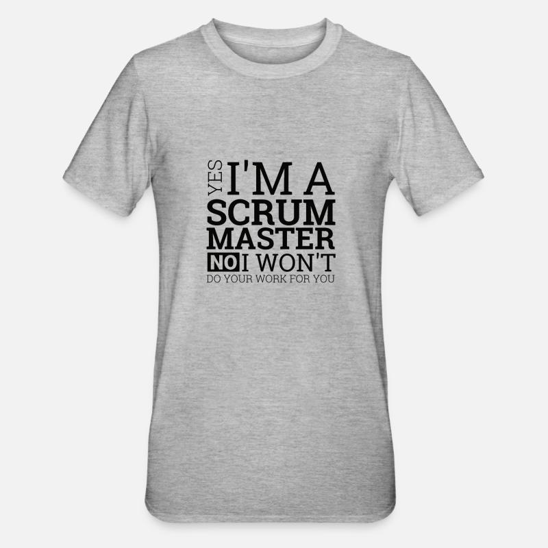 « Scrum Master » | Programmeurs - T-shirt polycoton Unisexe - gris chiné
