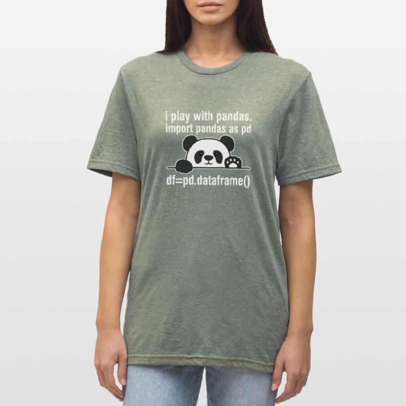 Python Programmierer IT Nerd Panda Programmierung Unisex Polycotton T-Shirt