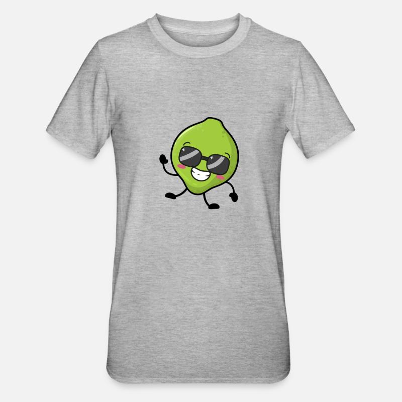Coole Limette - Unisex Polycotton T-Shirt - Grau meliert