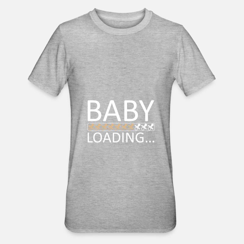 Baby loading please wait Geschenkidee - Unisex Polycotton T-Shirt - Grau meliert