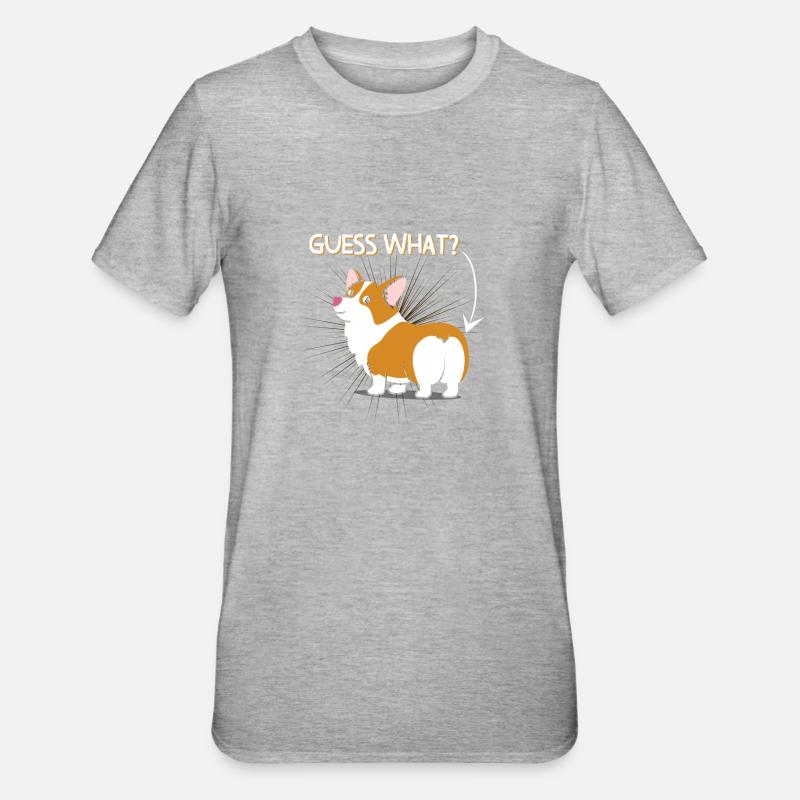Corgi Butt - Unisex Polycotton T-Shirt - heather grey