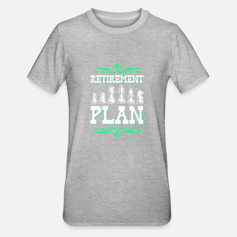 Schach Plan - Unisex Polycotton T-Shirt - Grau meliert