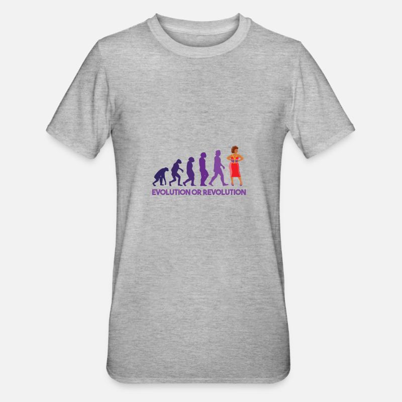 Drag Queen Evolution Oder Revolution - Unisex Polycotton T-Shirt - Grau meliert