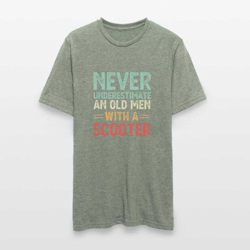 Unterschätze niemals einen alten Mann mit einem Rollergeschenk Unisex Polycotton T-Shirt
