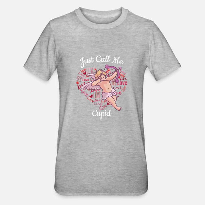 Appelez-moi juste Cupidon - T-shirt polycoton Unisexe - gris chiné