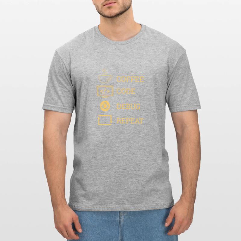 "Coffee Code Debug Repeat" | Programmer Unisex Polycotton T-Shirt