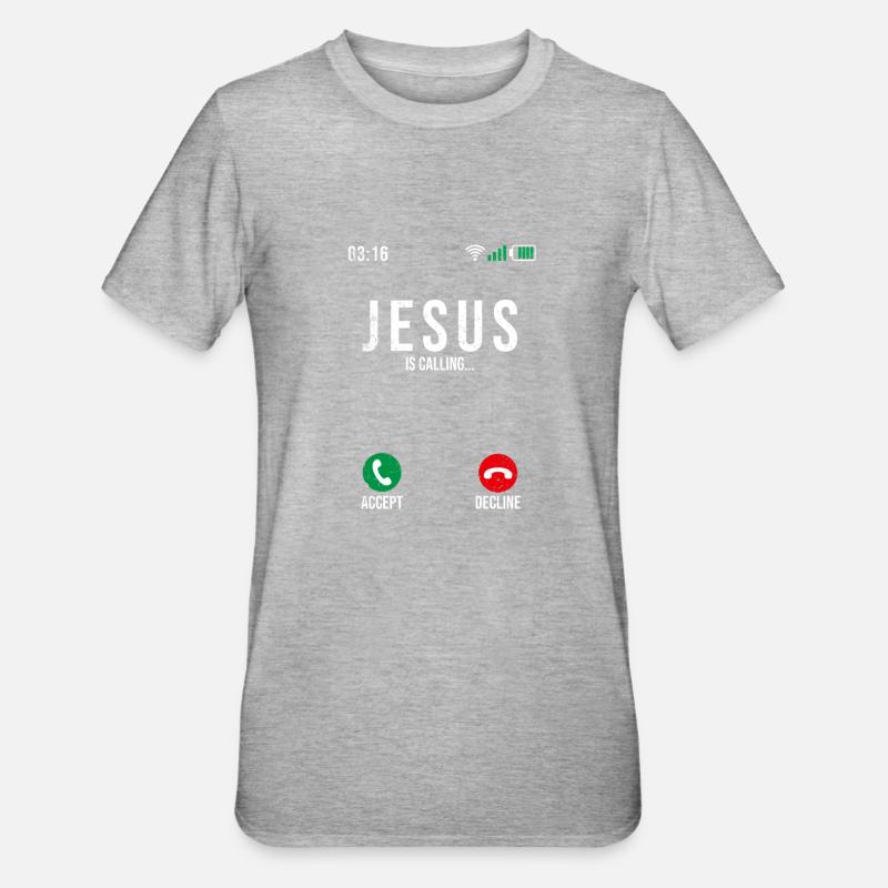 Jesus is calling - Unisex Polycotton T-Shirt - heather grey