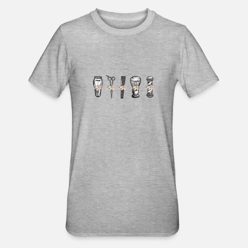 coiffeur coiffeur coiffeuse coiffeuse cadeau - T-shirt polycoton Unisexe - gris chiné