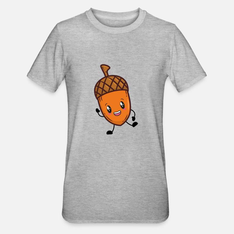 Agern Eg efterår - Unisex polycotton T-shirt - grå meleret