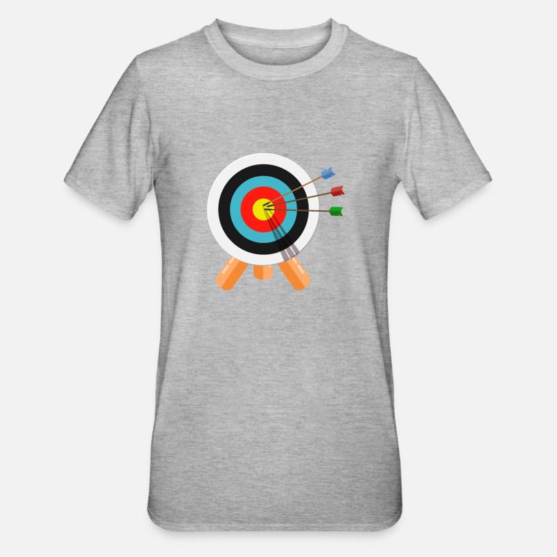 Archery Archer Gift Target - Unisex Polycotton T-Shirt - heather grey