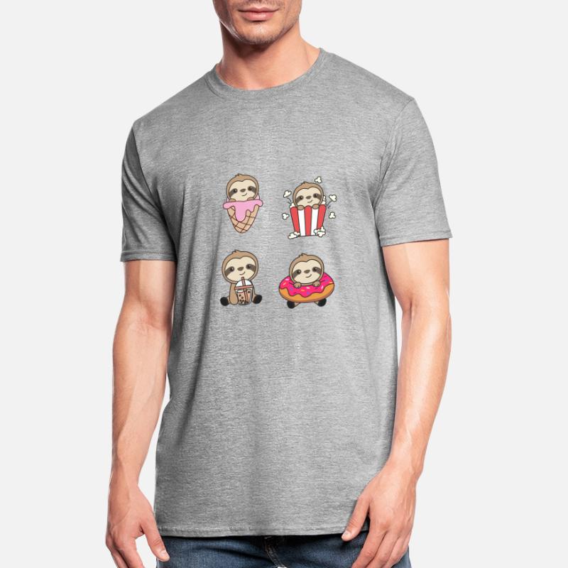 Sloth Candy Bubble Tea Popcorn Doughnut Sweet Unisex Polycotton T-Shirt