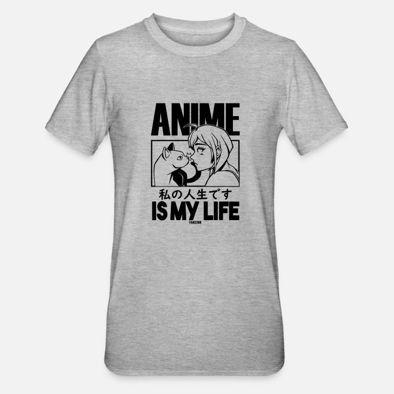 Animaux de compagnie Manga Anime - T-shirt polycoton Unisexe - gris chiné