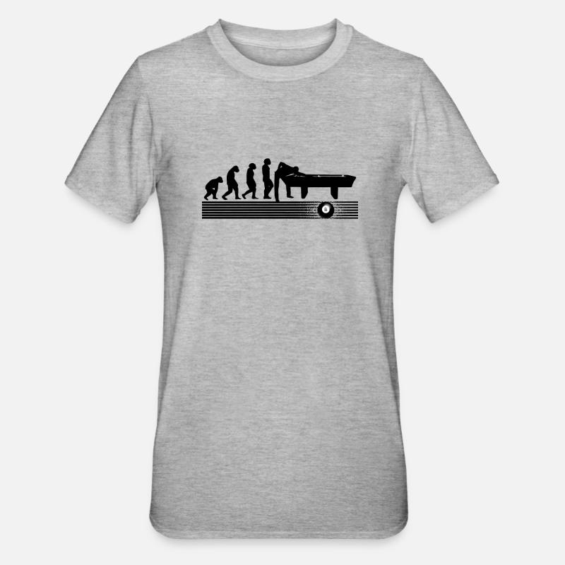 Snooker Evolution Billardtisch Billardkugeln Pool - Unisex Polycotton T-Shirt - Grau meliert