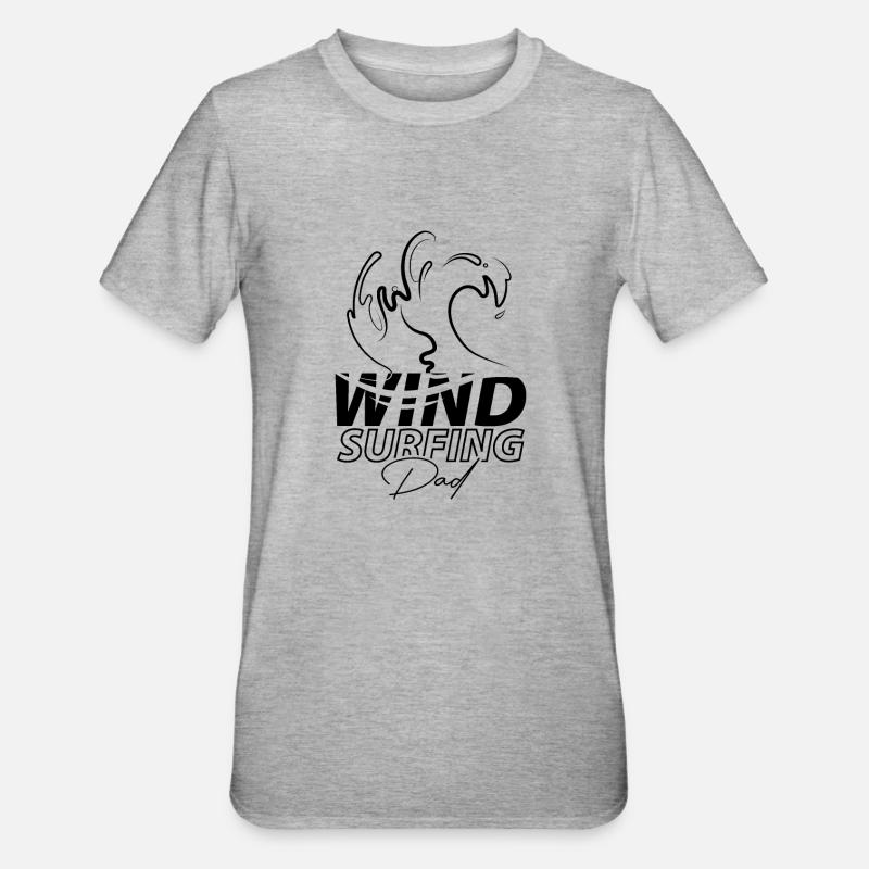 Windsurfer Surfeur surf papa - T-shirt polycoton Unisexe - gris chiné