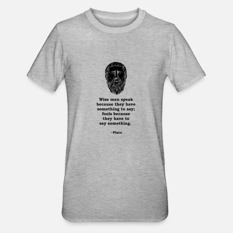 Plato Quote Philosophy Gift Antique Philosopher - Unisex Polycotton T-Shirt - heather grey