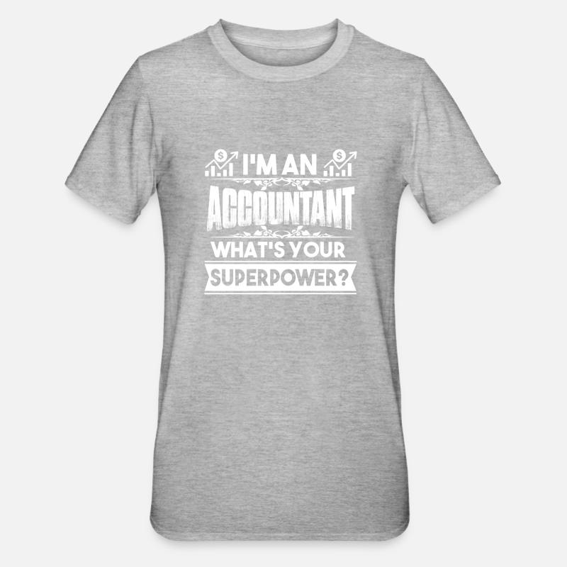 Comptable Comptable Superpower - T-shirt polycoton Unisexe - gris chiné