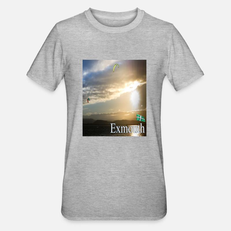 Exmouth, Devon - T-shirt polycoton Unisexe - gris chiné