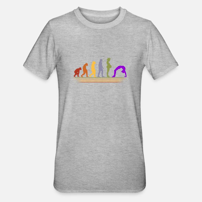 Yoga Evolution Meditation Contrology - T-shirt polycoton Unisexe - gris chiné