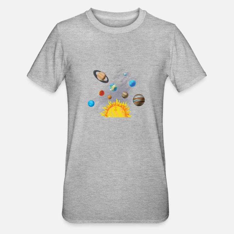 Solar System Space - T-shirt polycoton Unisexe - gris chiné