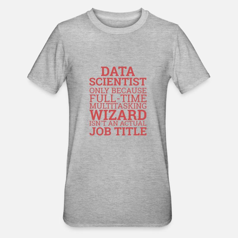 « Data Wizard » | Data Scientist - T-shirt polycoton Unisexe - gris chiné