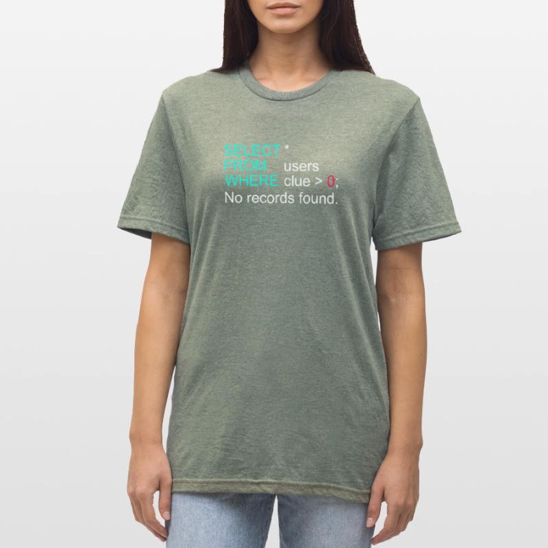 Données de base de données SQL Programmer Administration T-shirt polycoton Unisexe