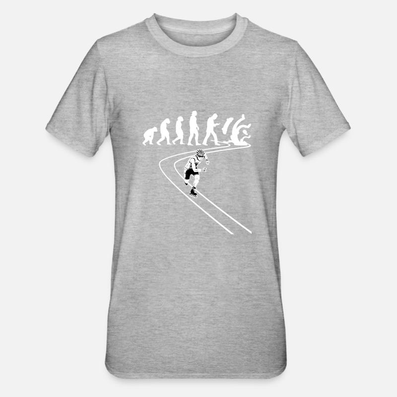 Inline-Skating Rollerskater Inline-Skater - Unisex Polycotton T-Shirt - Grau meliert