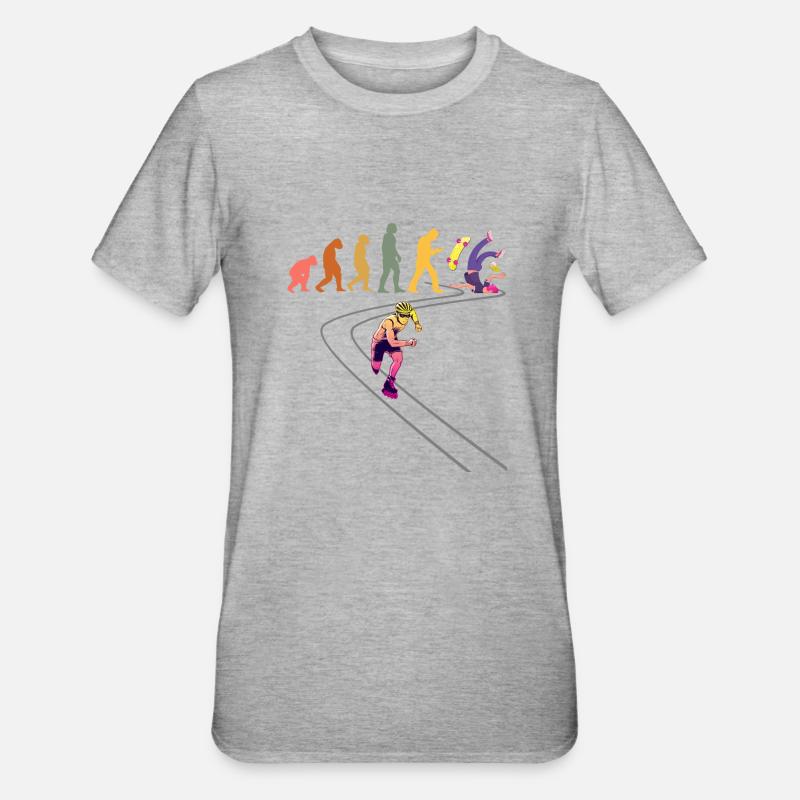 Roller skate roller roller rollers en ligne - T-shirt polycoton Unisexe - gris chiné
