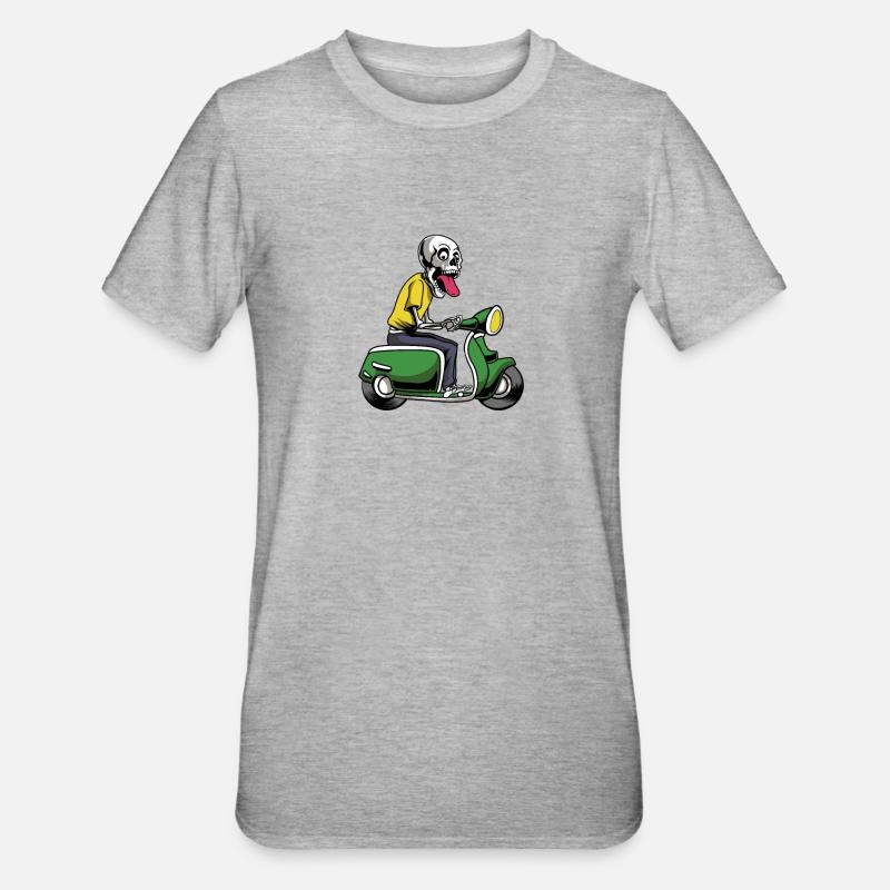 Motorroller Mofa Moped Roller - Unisex Polycotton T-Shirt - Grau meliert