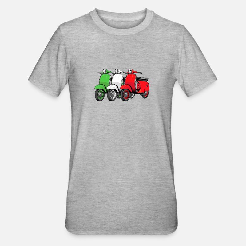Motorroller Mofa Moped Roller - Unisex Polycotton T-Shirt - Grau meliert