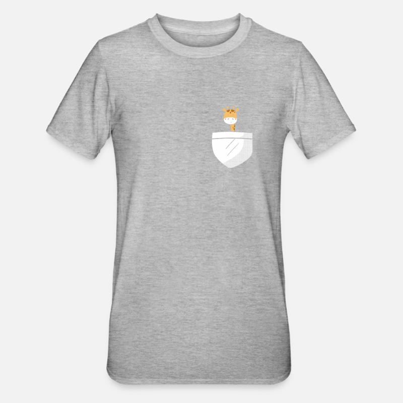 Girafe mignonne - T-shirt polycoton Unisexe - gris chiné