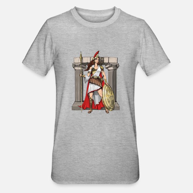Déesse grecque d’Athéna - T-shirt polycoton Unisexe - gris chiné