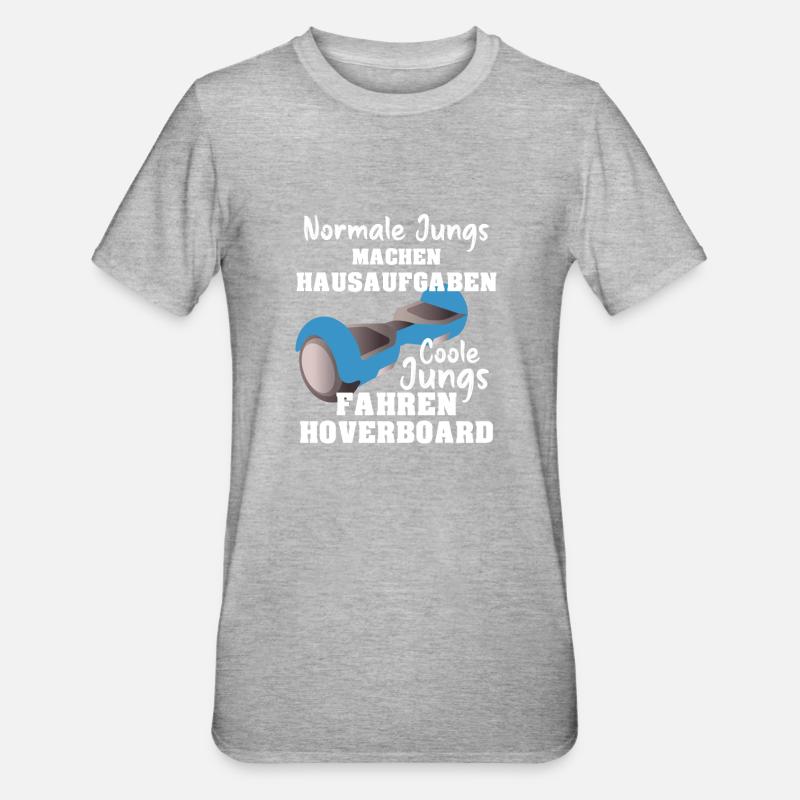 Hoverboard Coole Jungs fahren Hoverboard - Unisex Polycotton T-Shirt - Grau meliert